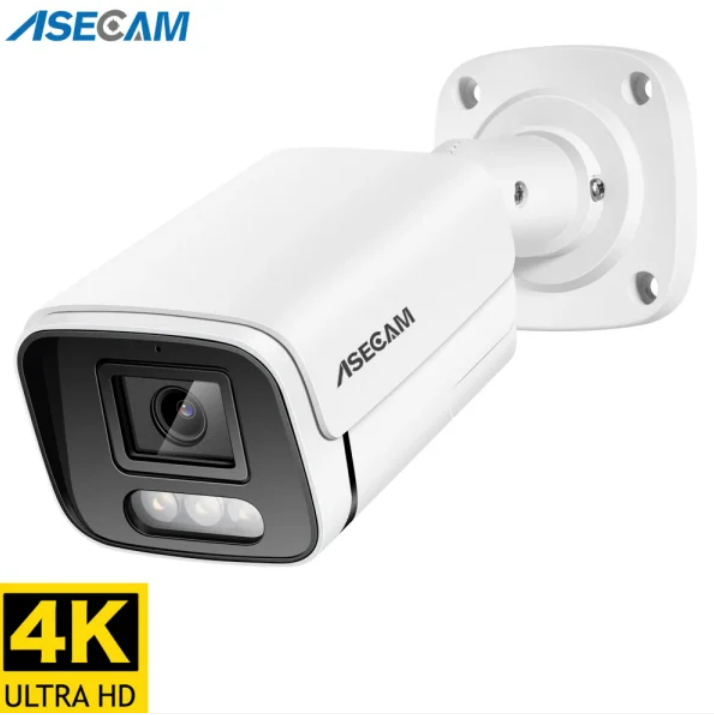 New 4K 8MP IP Camera Audio Outdoor POE H.265 Onvif Metal Bullet CCTV Home 4MP Color Night Vision Sec